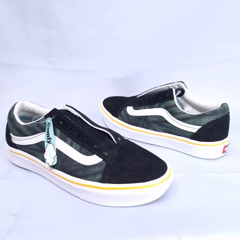 NWT Vans ComfyCush Old Skool Sneakers Men 4.5 Women 6 Suede Canvas Black Green